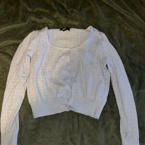 baby blue Button-Up Cardigan